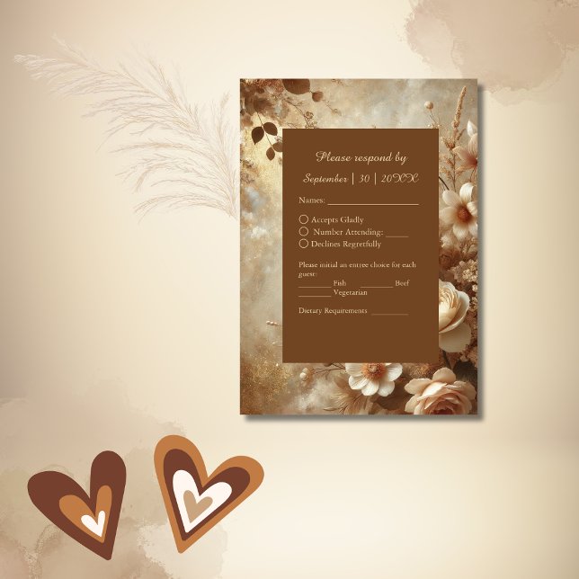 Cartão RSVP Casamento Floral Romântico Dreamy (Criador carregado)