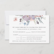 Casamento floral roxo aquarela. Rústico elegante