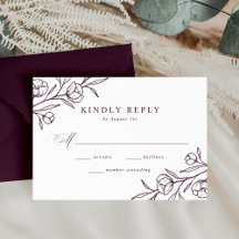 Casamento Floral Roxo Desenhado