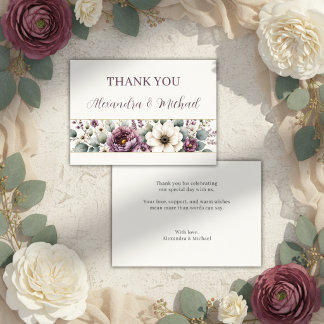 Cartão RSVP Casamento Floral Roxo e Salvia