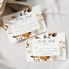 Cartão RSVP Casamento Floral Rustic Autumn