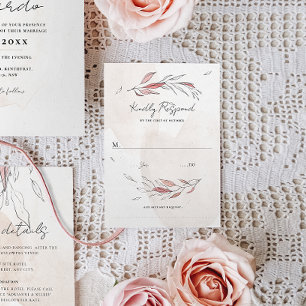 Cartão RSVP Casamento Floral Rustic Earthy Watercolor