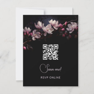 Cartão RSVP Casamento Floral Sombrio e Temperamental Leia co