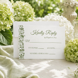 Cartão RSVP Casamento Floral Verde Cítrico