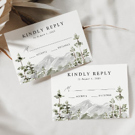 Cartão RSVP Casamento Floresta de Sempre-Vivas na Montanha Rús