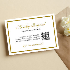Cartão RSVP Casamento Formal Clássico com Monograma Preto e Do
