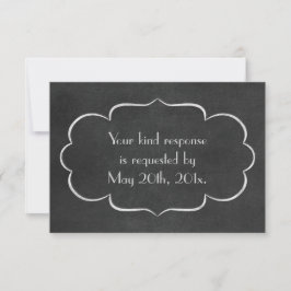 Cartão RSVP Casamento Formal de Chalkboard Elegante