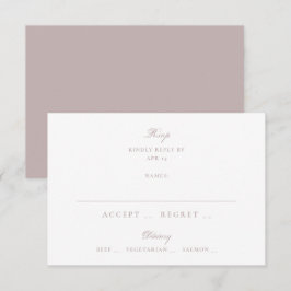 Cartão RSVP Casamento Formal Rosa Bege