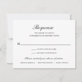 Cartão RSVP Casamento Formal Simples Elegante