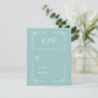 Casamento Francês Vintage Desenhado à Mão em Verde