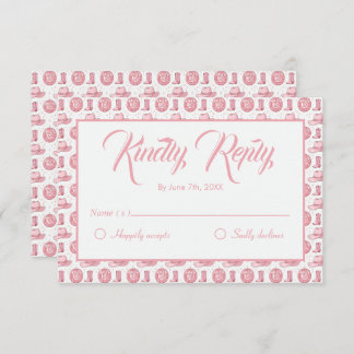 Cartão RSVP Casamento Frio-Rosa Brisado Ocidental