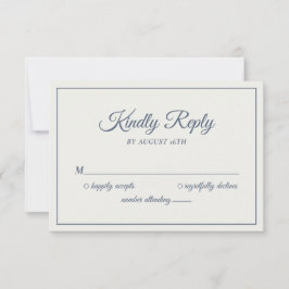 Cartão RSVP Casamento gentilmente Responda Marinho com pó mode