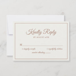 Cartão RSVP Casamento gentilmente Responde Moderno Mocha Brown