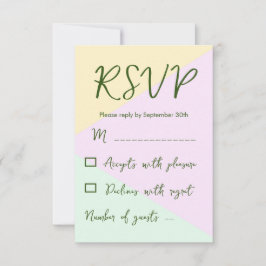 Cartão RSVP Casamento Geométrico de Pastel Mudado
