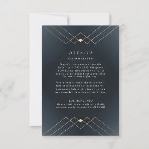 Cartão RSVP Casamento Geométrico Deco Gatsby do Marinho Diamo