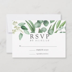 Cartão RSVP Casamento Geométrico Eucalyptus