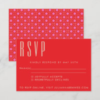 Casamento Geométrico Moderno Vermelho e Rosa