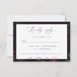 Cartão RSVP Casamento Gótico de Sangue Roxo Moody
