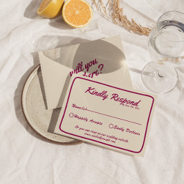 Cartão RSVP Casamento Imporal De Brincadeira Colorida Moderna