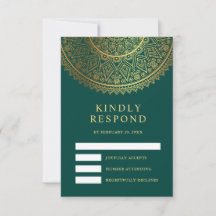 Casamento Indiano Tradicional Teal Dourado Mandala