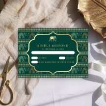Casamento Índio Emerald Green e Elefante Dourado