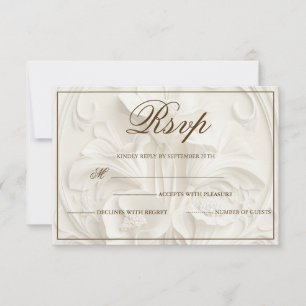 Cartão RSVP Casamento Ivory Vintage Art Nouveau 