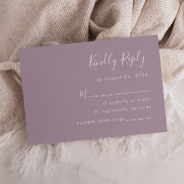 Cartão RSVP Casamento Lavanda Empoeirado Roteiro Moderno