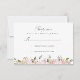 Cartão RSVP Casamento Lavish Pink Roses