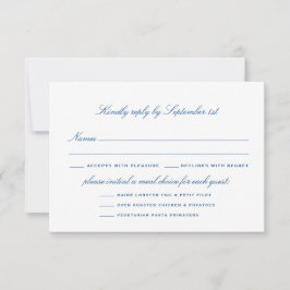 Cartão RSVP Casamento Legante de Opções de Refeições em Baixo