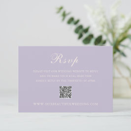 Cartão RSVP Casamento Legante do Código QR Clássico Lilac