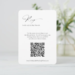 Cartão RSVP Casamento Legante do Código QR Mínimo Formal Moder
