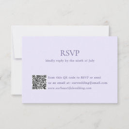 Cartão RSVP Casamento Legante do Código QR Moderno Lilac