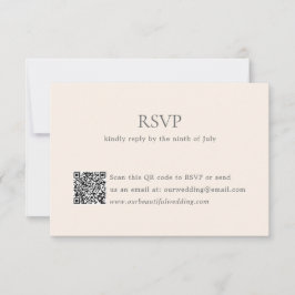 Cartão RSVP Casamento Legante do Código QR Neutro da Terra Mod