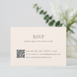 Cartão RSVP Casamento Legante do Código QR Neutro da Terra Mod