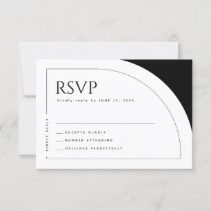 Cartão RSVP Casamento Limpo de Arcos Simples e Minimalista Mod
