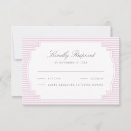 Cartão RSVP Casamento Listrado de Lavanda Pastel 