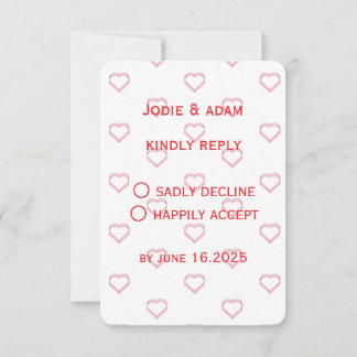 Cartão RSVP casamento little hearts