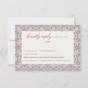 Cartão RSVP Casamento Luxuoso Geométrico Brilhante Metálico