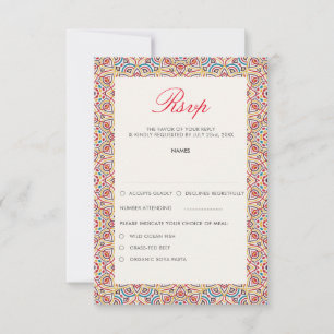 Cartão RSVP Casamento Luxuoso Geométrico Brilhante Metálico