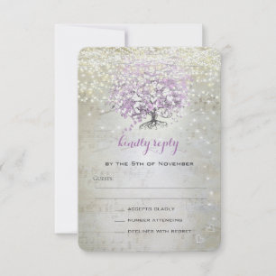 Cartão RSVP Casamento Luzes e Estrelas do Conto de Fadas Lavan