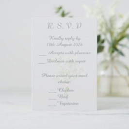 Cartão RSVP Casamento Marfim Suave, Noiva Romântica Moderna