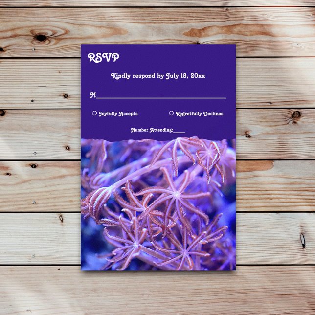 Cartão RSVP Casamento marítimo costeiro náutico dos recifes de (Criador carregado)