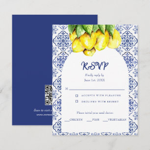 Cartão RSVP Casamento Mediterrâneo Italiano Limão La Dolce Vit