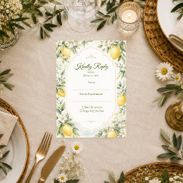 Cartão RSVP Casamento Mediterrâneo Romântico
