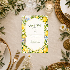 Cartão RSVP Casamento Mediterrâneo Romântico