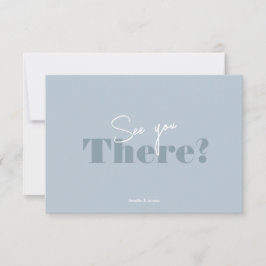 Cartão RSVP Casamento Minimalista Azul com Dusty Moderno
