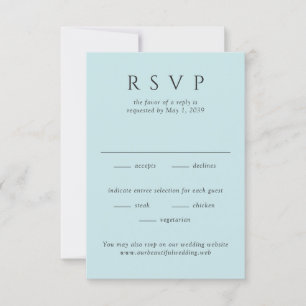 Cartão RSVP Casamento Minimalista Azul Turquesa Moderno