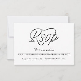 Cartão RSVP Casamento Minimalista com Letra de Fita