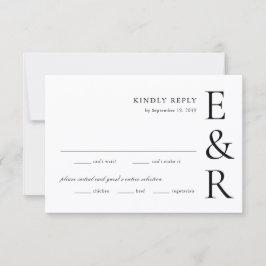 Cartão RSVP Casamento Minimalista com Monograma Moderno e Ousa