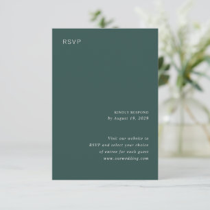 Cartão RSVP Casamento Minimalista da Floresta na moda Verde